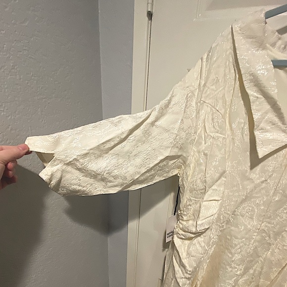 Ivory Brocade Wedding Swing Dress - Picture 11 of 12